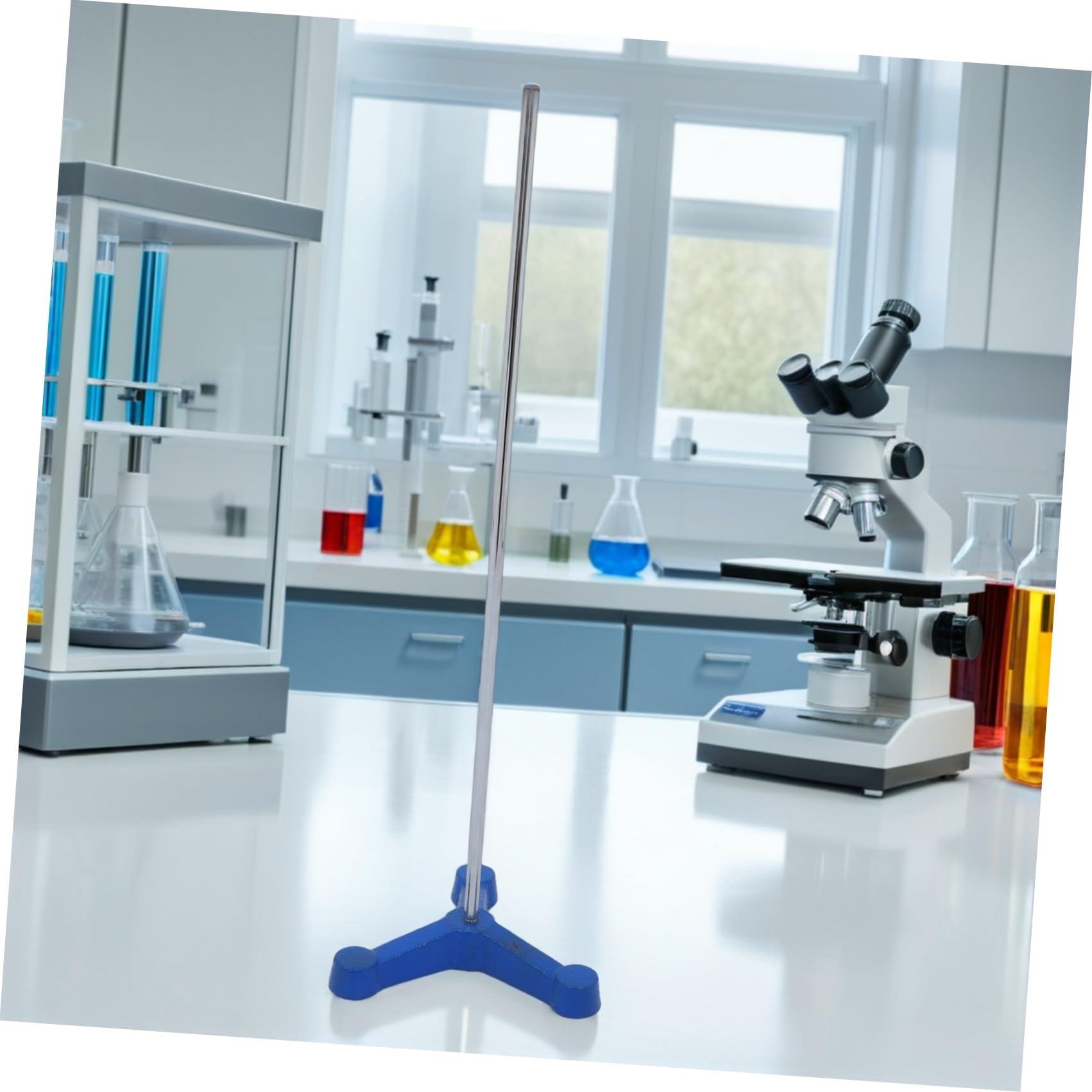 GALPADA Chemie Dreibeinstativ aus Eisen für Laborgeräte mit Stabilem Metallfuß und Retortenhalter zur Sicheren Organisation von Glaswaren im Chemielabor