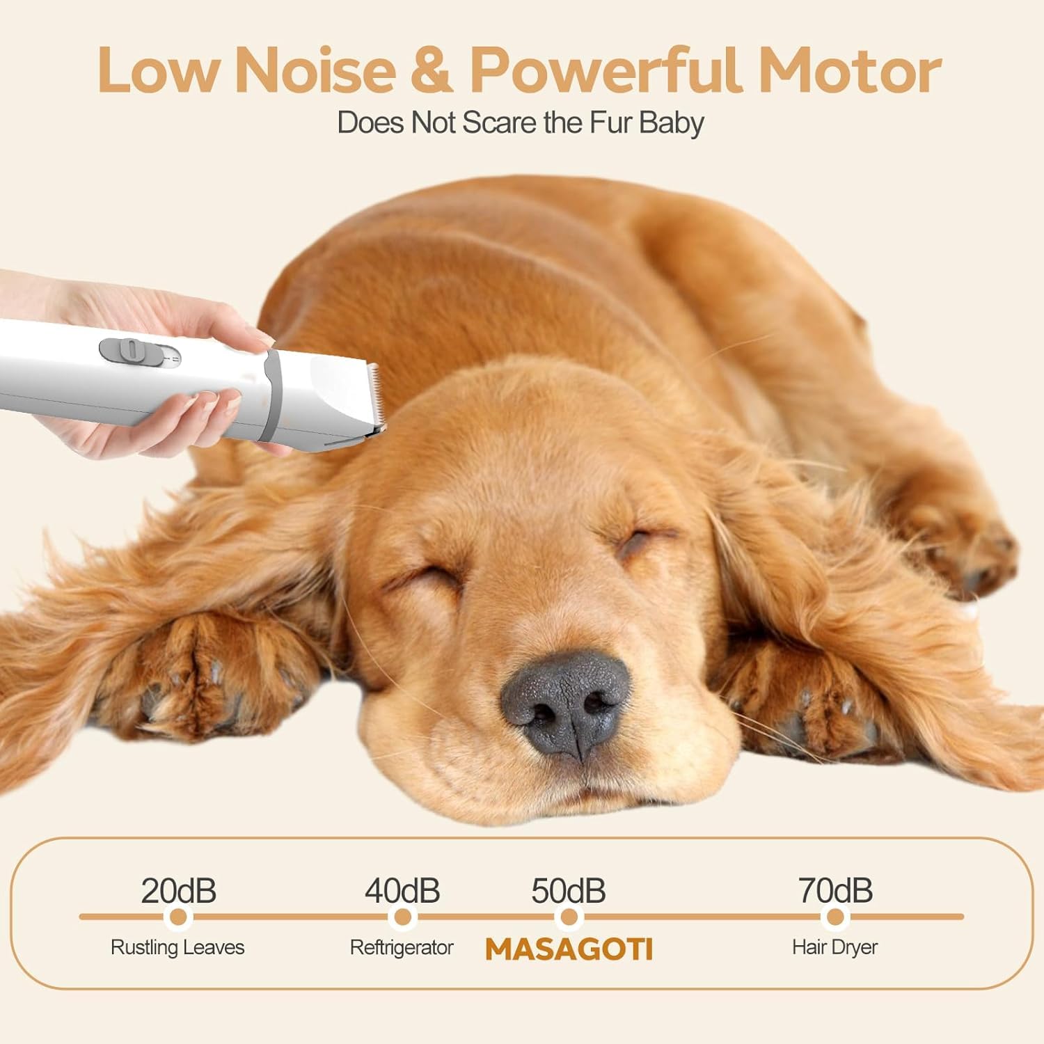 Joomouney Dogs Clippers, 4-in-1 Dog Grooming Kit, Cordless Hair Clipper for Cats Dogs Nails Clippers with 4 Replacement Heads - Image 4