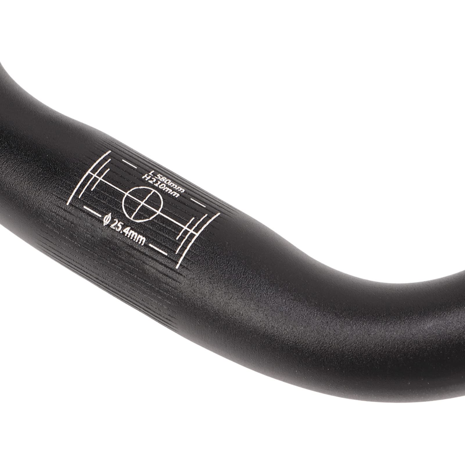 Guidon de vélo de montagne facile à installer stable en alliage d'aluminium 25,4 mm x 580 mm antidérapant (210 mm de hauteur)
