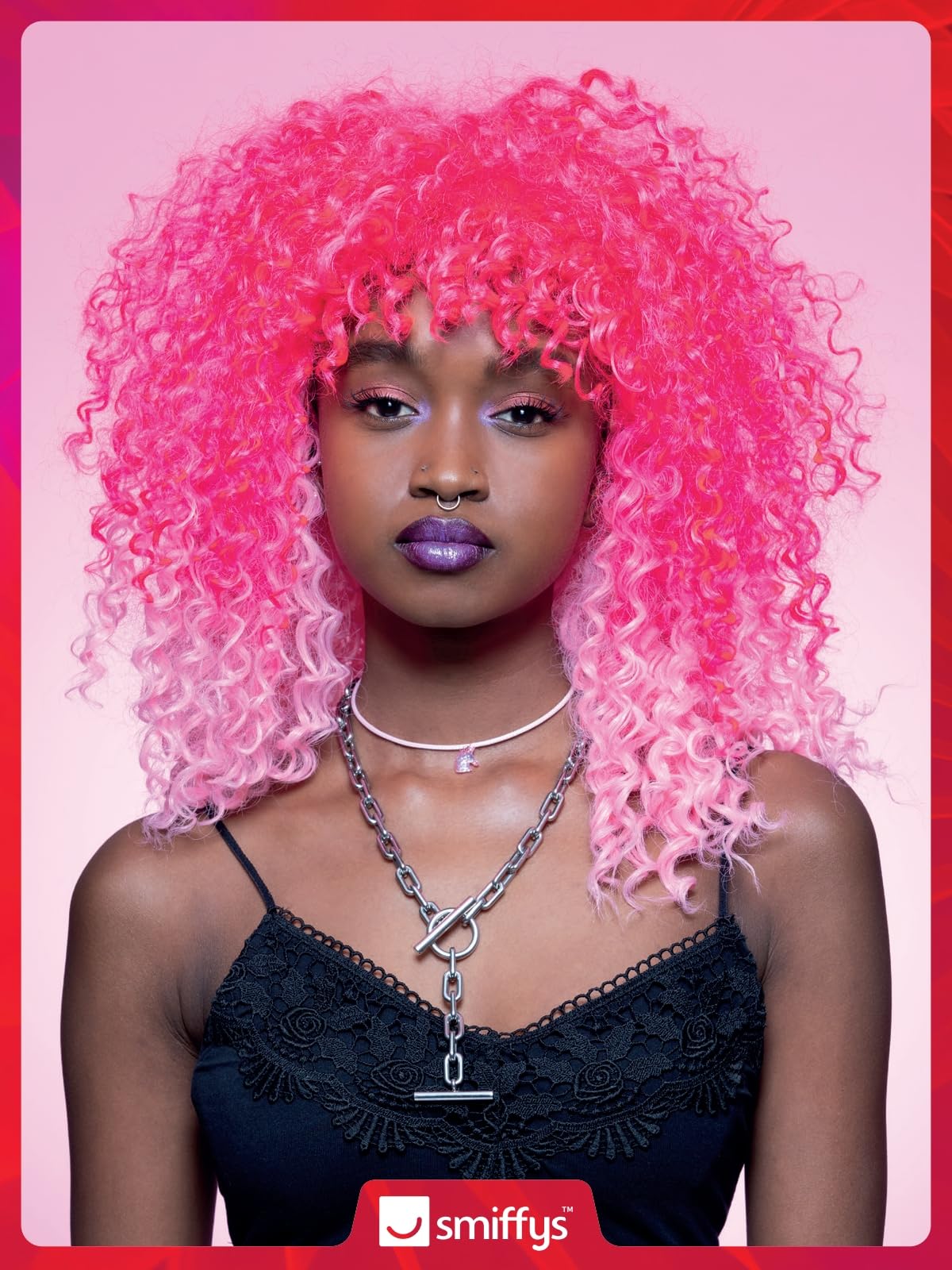?  PINK OMBRE CURLY FULL CAP AFRO CURL WIG? *NEW
?? Human hair blend Beautiful pink ombre curly wave wig main image 4