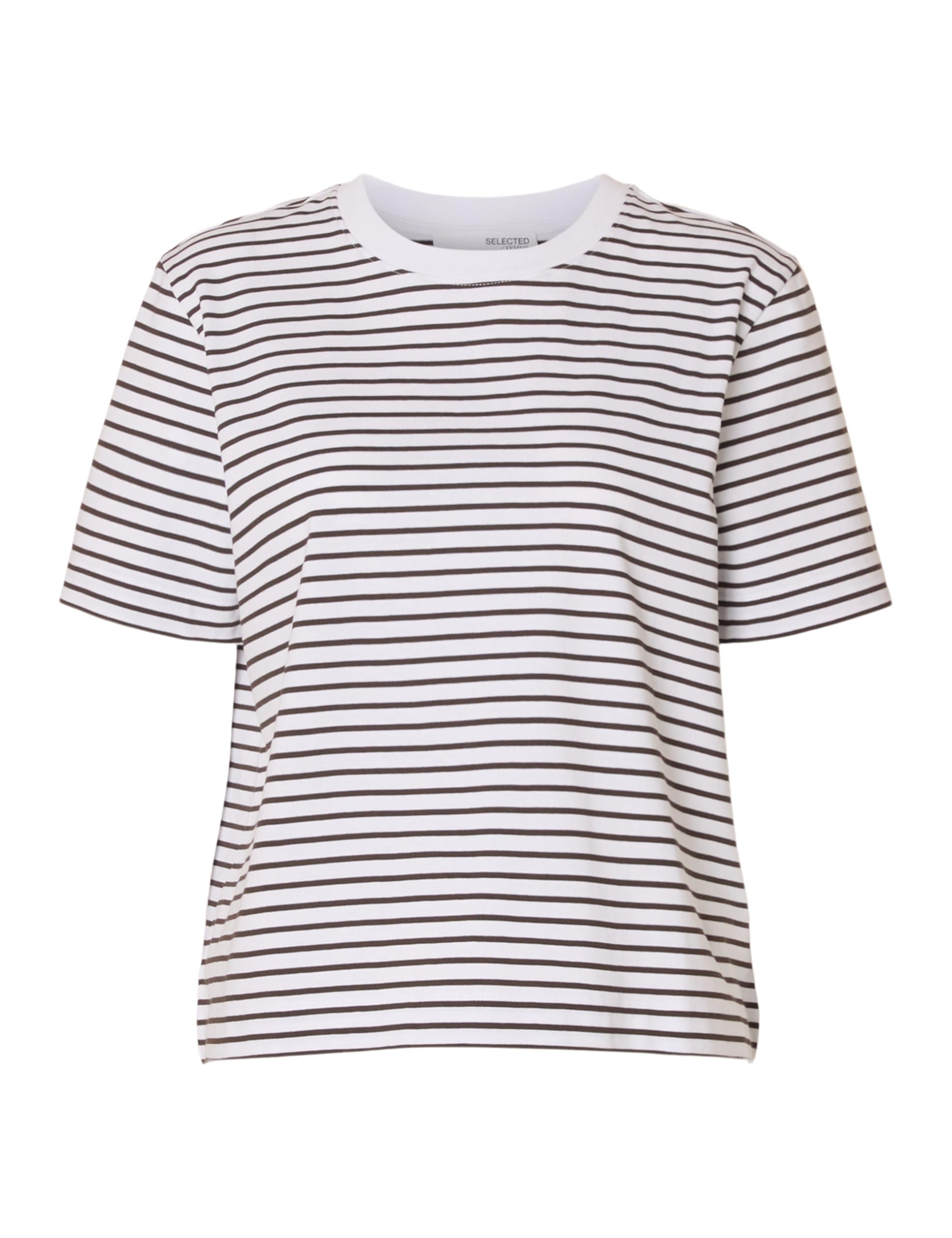 SELECTED FEMME Slfessential SS Striped Boxy Tee Noos, Delicioso, XXL