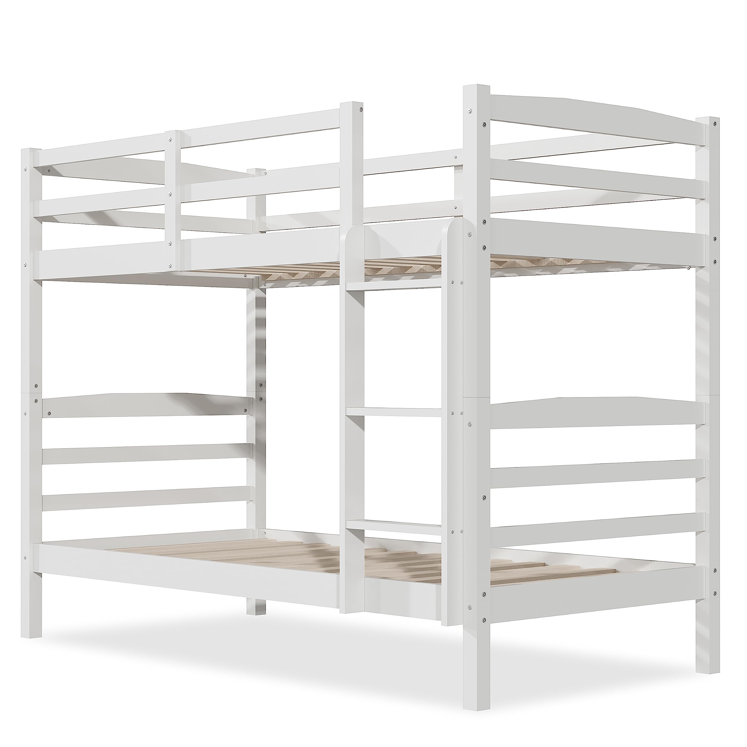 Triple Bunk Bed ELEGANT Single 3ft Solid Wood Gemini Bunk Bed - White ...