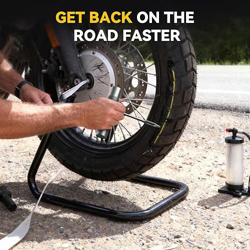 Vista 6 de Juego de reparación de neumáticos compacto de Autown con tapones para arreglar pinchazos y enchufar planos con facilidad - Kit de reparación