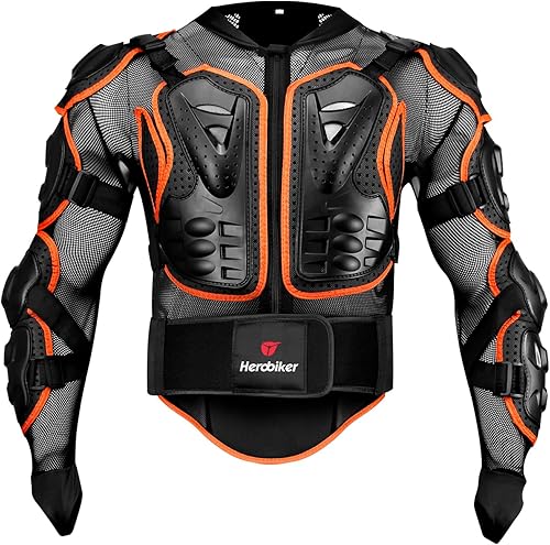 Miniatura 8 de Chaqueta para motociclista estilo armadura Herobiker, protección de columna vertebral y pecho para Motocross, chaqueta de moto protectora 2 estilos,