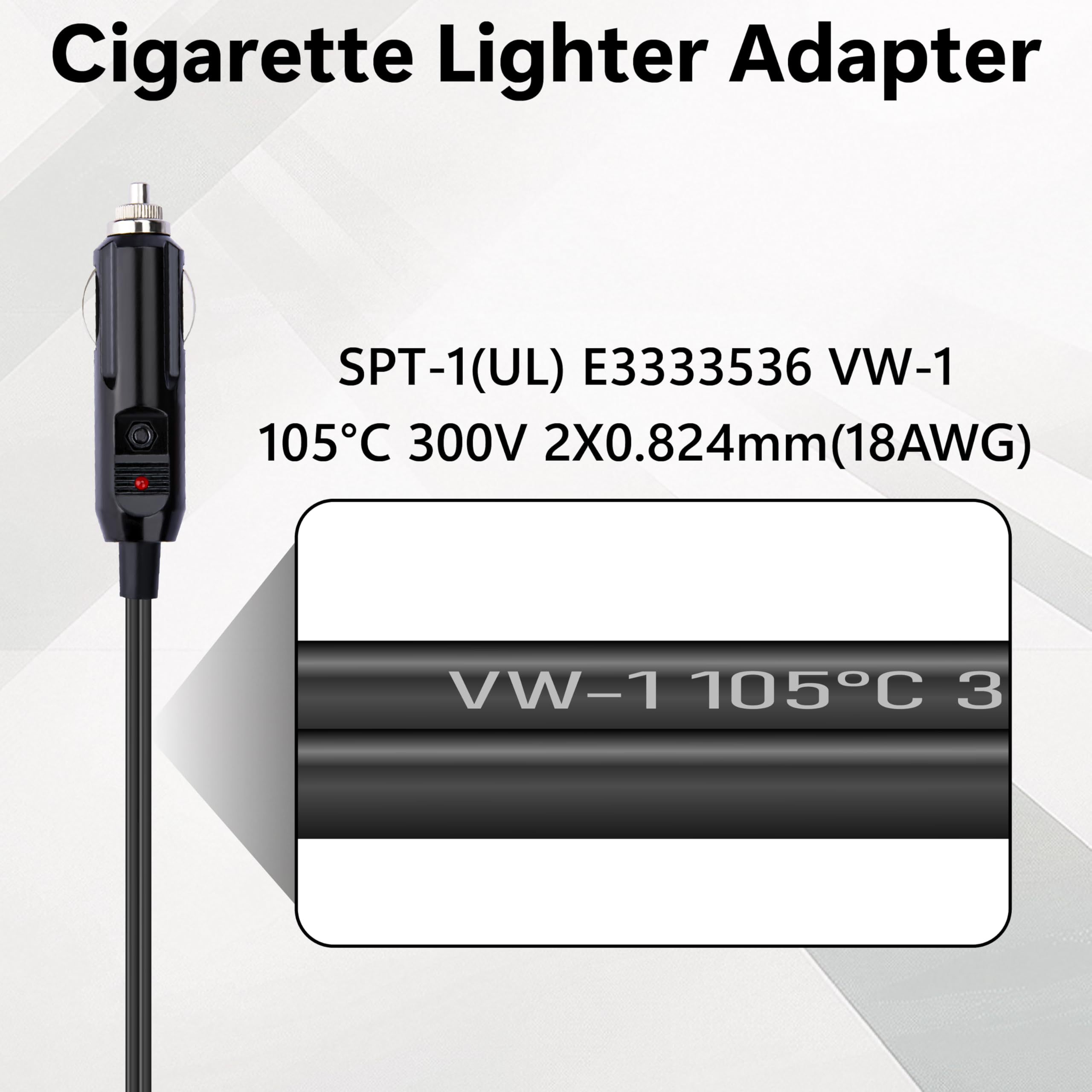 Adaptateur double allume-cigare 12 V, 1 à 2 prises allume-cigare, 2 prises, cordon d'extension double allume-cigare 18 AWG avec fusible 10 A, répartiteur de chargeur de voiture