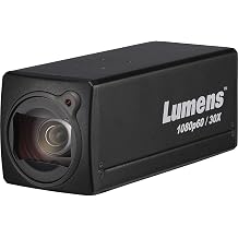 Lumens VC-BC601PB Compact HD 1080p IP Box Camera, Black, 1/2.5" 8.57MP CMOS Sensor, 30x Optical Zoom, 12x Digital Zoom, 4.6mm  135mm Focal Length, 1080p 60fps Video Output