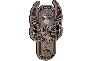 Harley Davidson Winged Bar & Shield Magnetic Wooden Bottle Opener HDL-18570