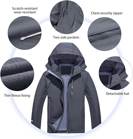 SUKUTU waterdichte softshelljas voor heren, lichtgewicht outdoor