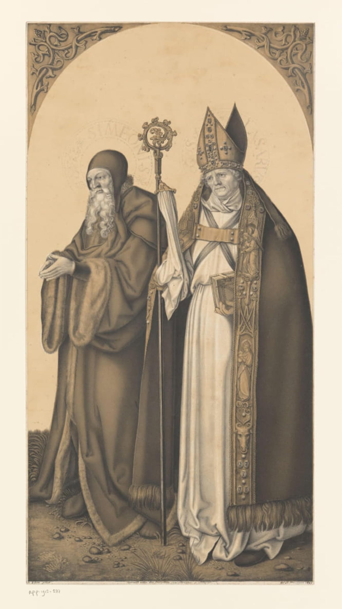 SERENDIPITP Vintage Wall Art Canvas Nordic Poster Canvas Print Picture Saint Simon and Lazarus Works by Johann Nepomuk Strixner Wall Art Poster for Home Decor 60x90cm