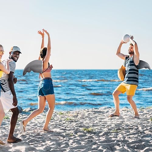 Miniatura 6 de Lewtemi 4 piezas de accesorios de aleta de disfraz de tiburón de Halloween, fácil de llevar, accesorios de disfraz de tiburones para adultos