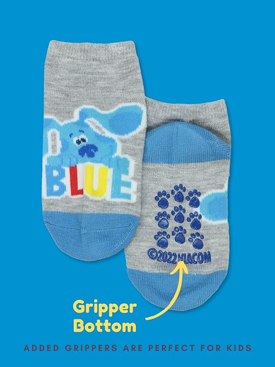 Nickelodeon Boys Blues Clues & You Toddler Character Quarter Gripper Socks 6 Pack