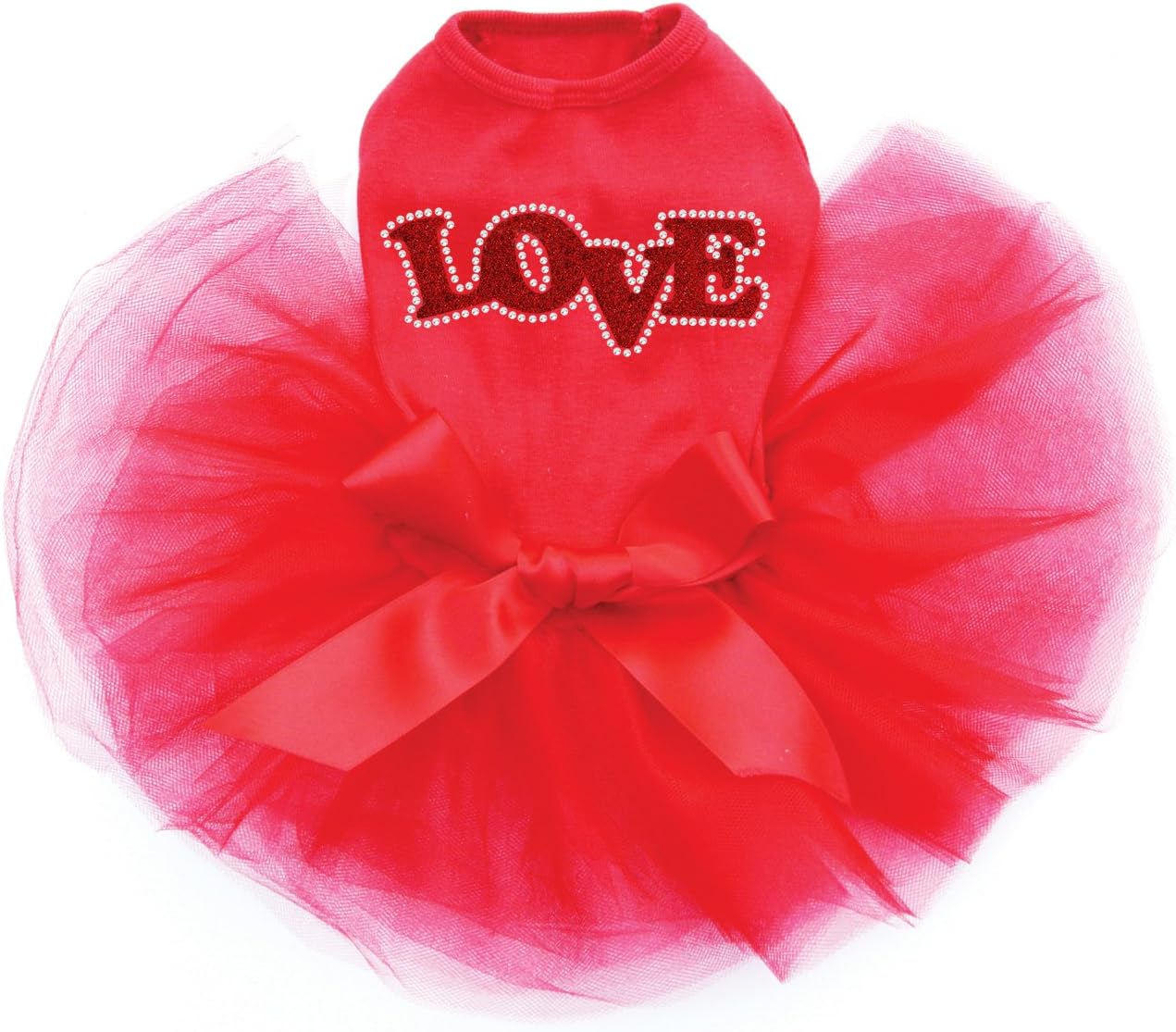 Love - Red Glitter - Dog Tutu Dress, 4XL Red