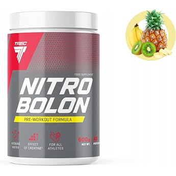 Trec Nutrition Nitrobolon 1 Pack x 600 g - Pre Workout Formula - Creatine - Taurine - Arginine - Glutamine - Citrulline - Supplement with Amino Acids Tropical
