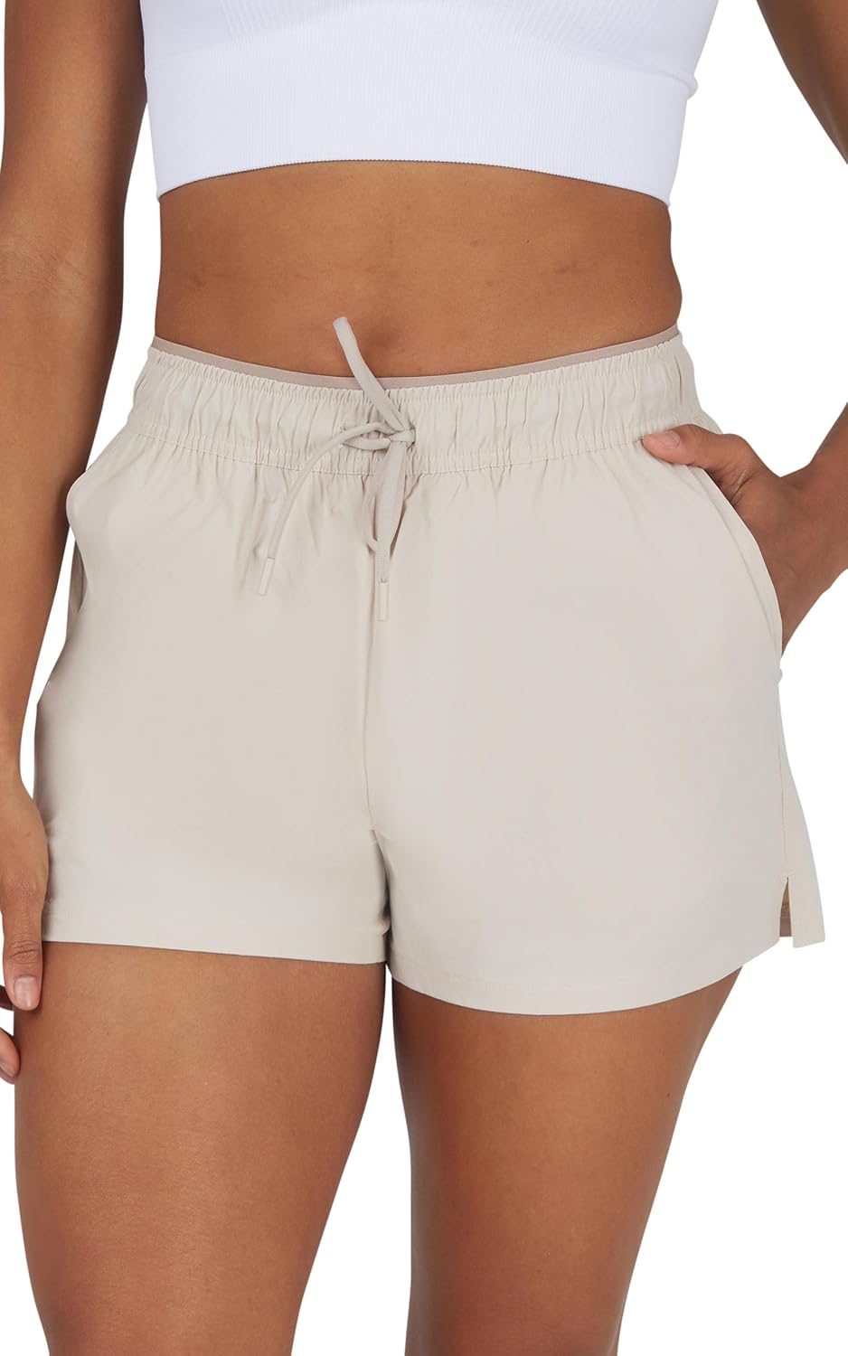 Yogalicious Relaxed Fit Running Short 3" Athletic 2-in-1 Inner Lining Lightweight Short with Drawstring and Pockets for Women - Image 2