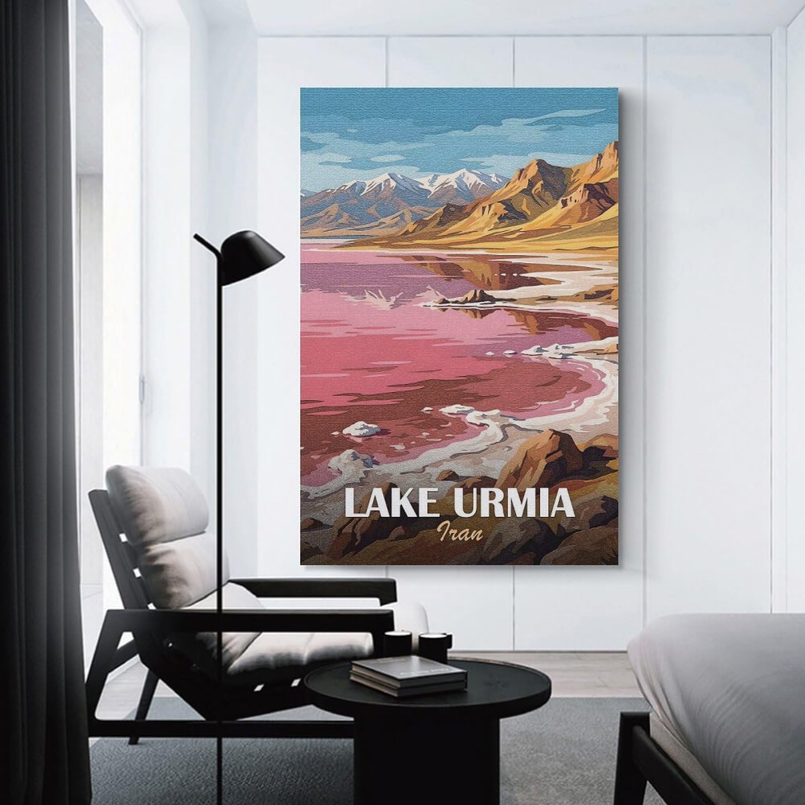 Junmoney Wall Picture Print Lake Urmia, Iran Travel, 16x24inch(40x60cm), for Living Room, Lounge Or Sitting Room, Modern Wall Decor for Cosy Interiors