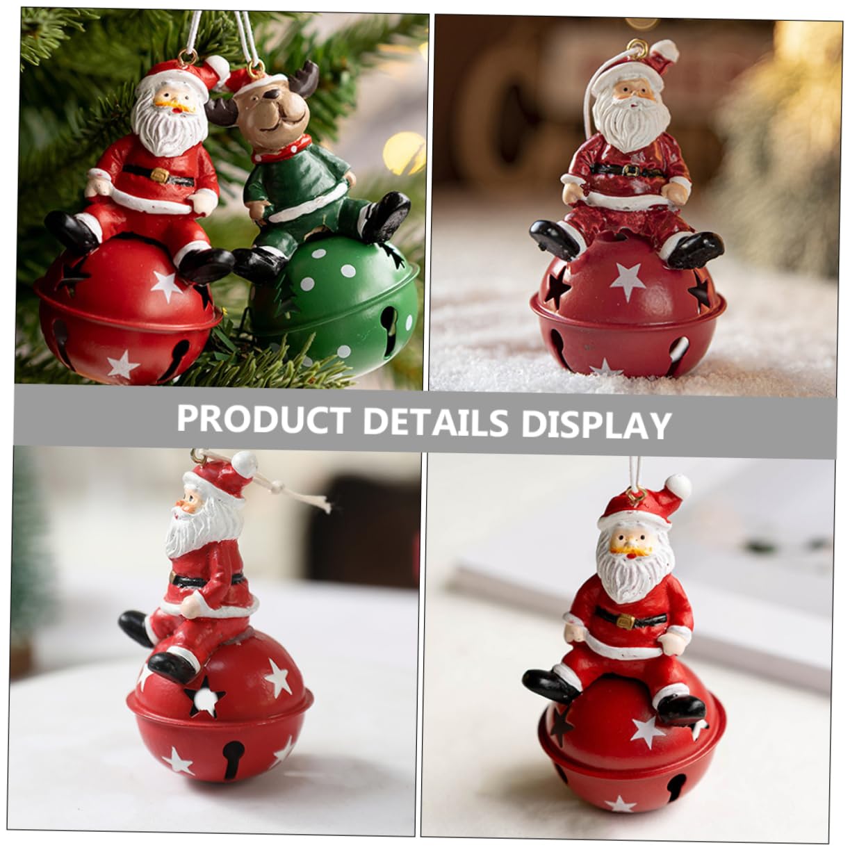 ibasenice 5piezas Adorno Navideño Colgante De Campana con Santa Claus Decoración De Árbol De Navidad y Fiesta Accesorio para Celebraciones