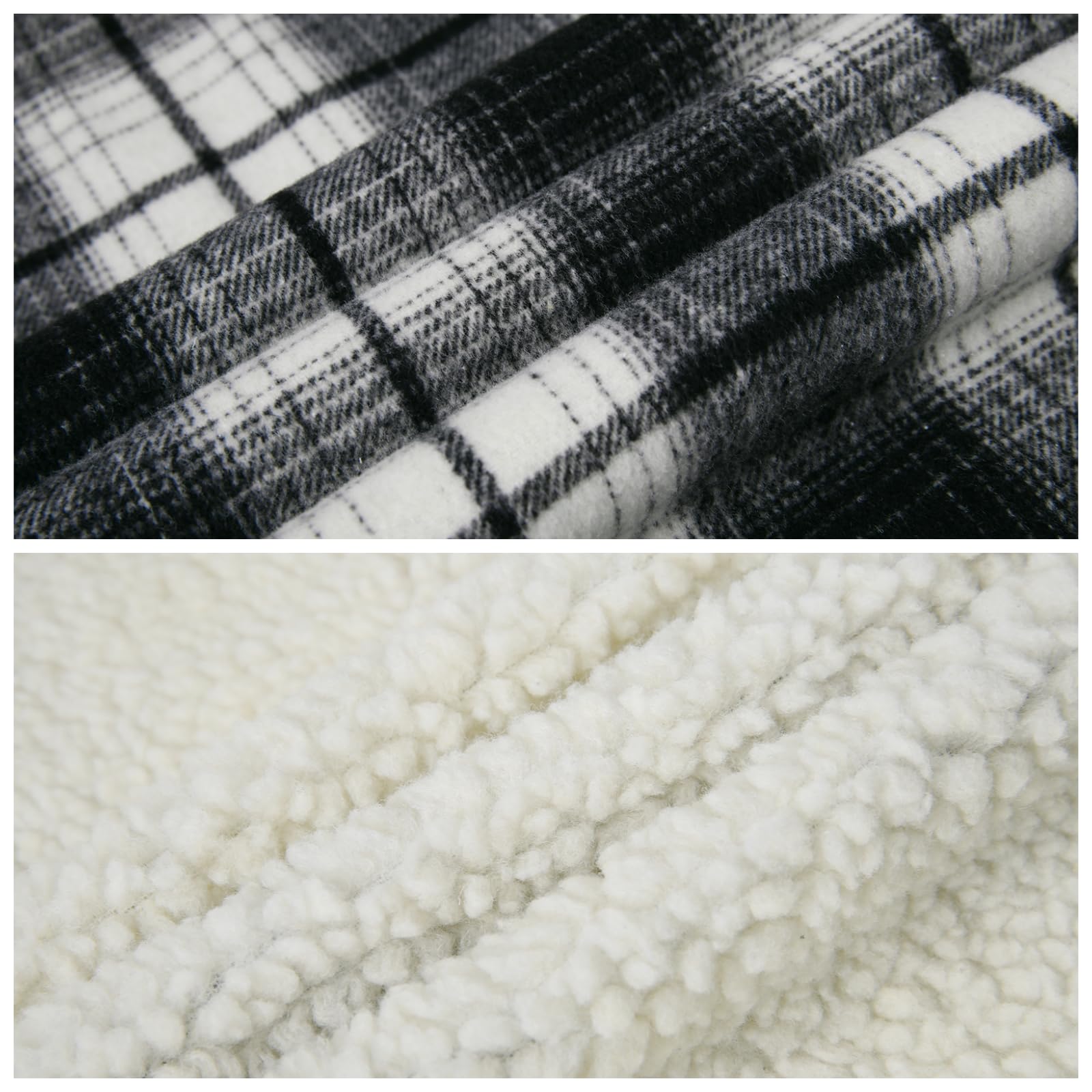 JACKETOWN Giacca Uomo Invernale Scacchi Felpa Fodera in Pile con Cappuccio e Cerniera Caldo Manica Lunga Termica Fleece Giubbino Uomo Cappotto