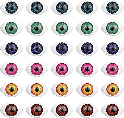 SEWACC 300 globos oculares de color para manualidades, globos de Halloween, medio ovalado, ojos de muñeca, ojos de cristal, joyería para baile de