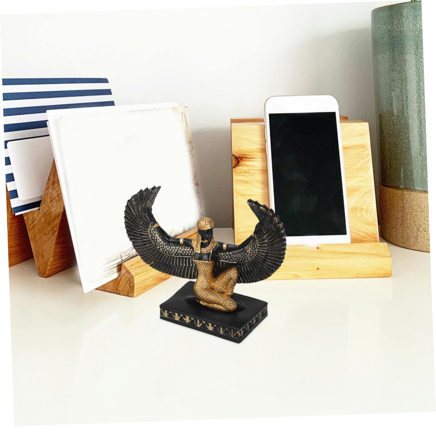 Amosfun 5 Piezas Estatua egipcia estatuas Decorativas Estatua Decorativa - Escultura egipcia Decorativo Diosa de la Estatua Diosa egipcia de Resina estatuilla Coleccionable de la Diosa