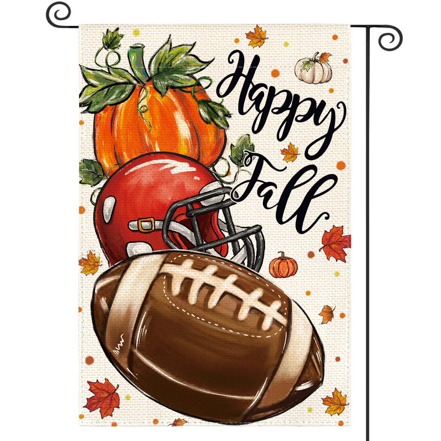 Drapeau de jardin de football d'automne double face résistant aux intempéries et rayons UV