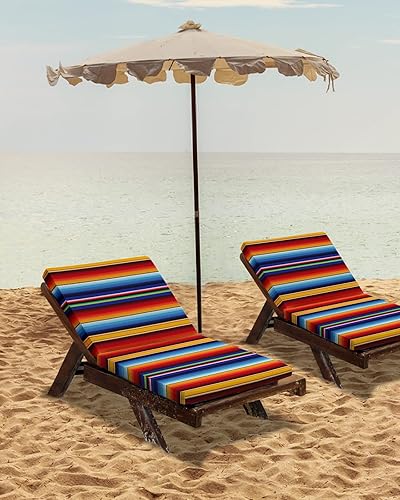 Miniatura 7 de Patio Cushion Covers Replacement Outdoor Pillow Covers ONLY Orange Mexican Stripes Waterproof Zippered Slipcovers for Wicker Furniture Cushions