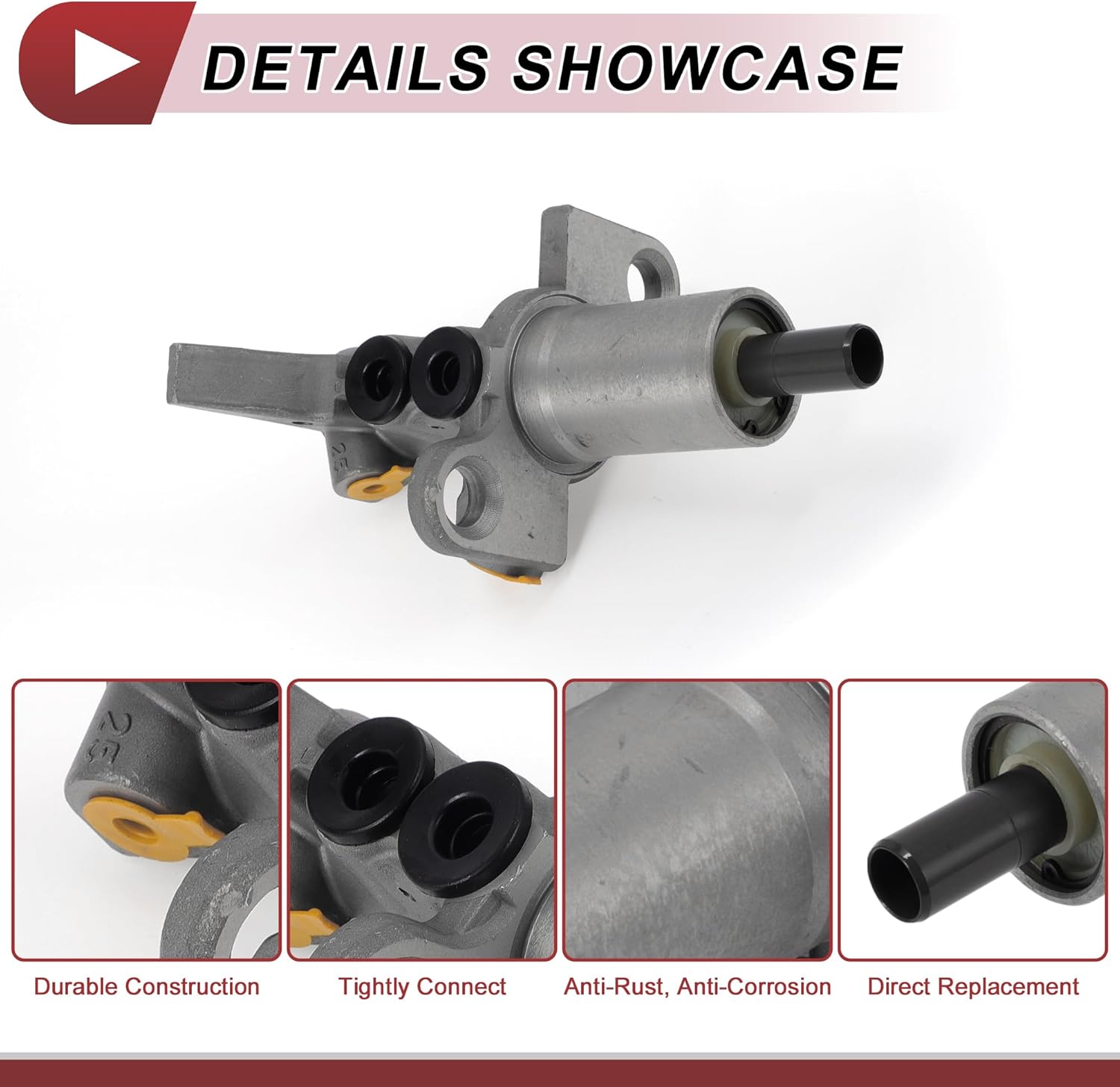 Brake Master Cylinder No.M630836/8K0611021B for Audi A4 2010-2012 Hydraulic Master Cylinder Silver Tone Aluminum Alloy 1 Pc