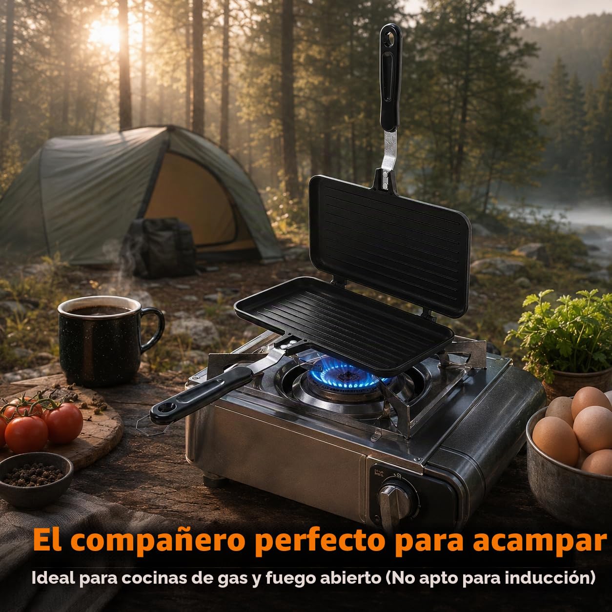 UPKOCH Sandwichera Prensa Sandwichera Barbacoa Desayuno Sartén de Aluminio de Doble Cara Sartén Antiadherente Utensilios de Cocina para Cocina de Gas