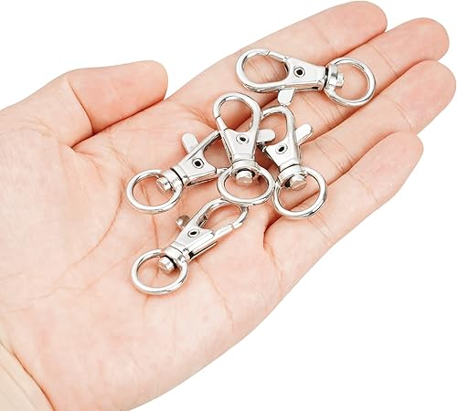 Miniatura 3 de cnomg - 50 cierres giratorios para cordón, gancho giratorio de metal, gancho a presión, cierre de langosta de 1.496 pulgadas (plateado)