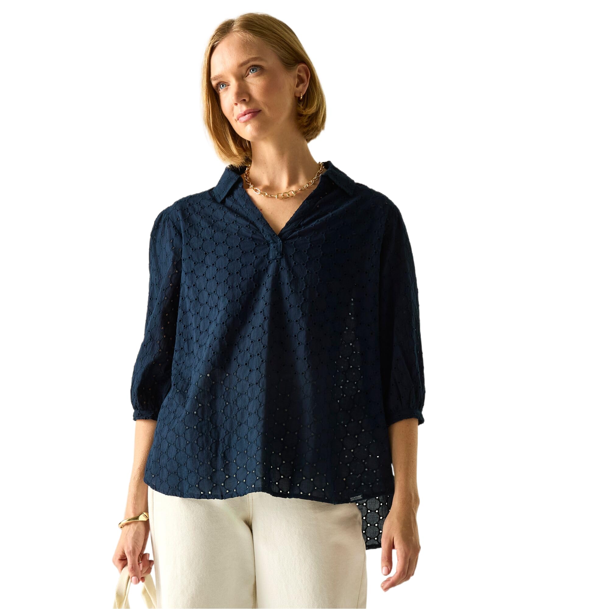 Regatta Women's Nofino Lightweight Shirt Navy Brod Size 12