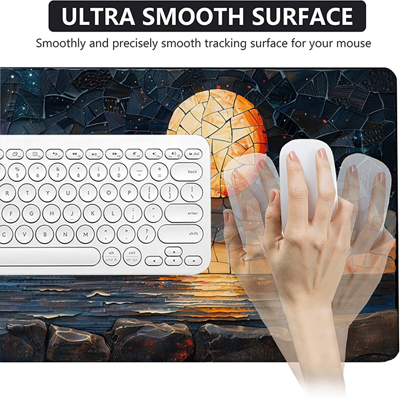 áRbol Alfombrilla Ratón Gaming XXL 1500x800 mm, Alfombrilla Gaming Negro Mousepad con Base de Goma Antideslizante, Impermeable Desk Mat para Teclado y Raton, Accesorios Gaming, Regalos de Hombre P-I