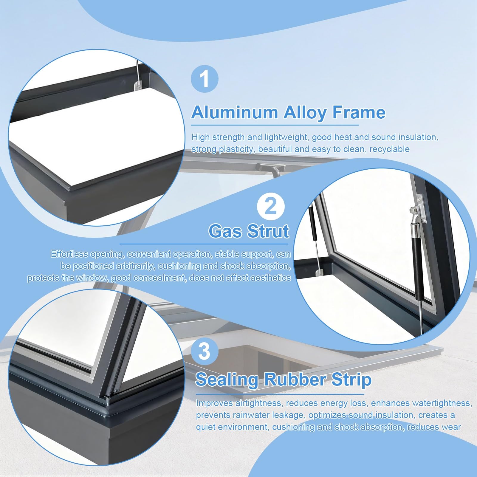 Claraboyas y ventanas de techo, Genérico Claraboya para Techo, Puerta para sótano con luz Natural, para Techo De La Casa/Sala De Sol/áTico/SóTano IluminacióN Del(LxW 85x100cm/33.5x39.4in)