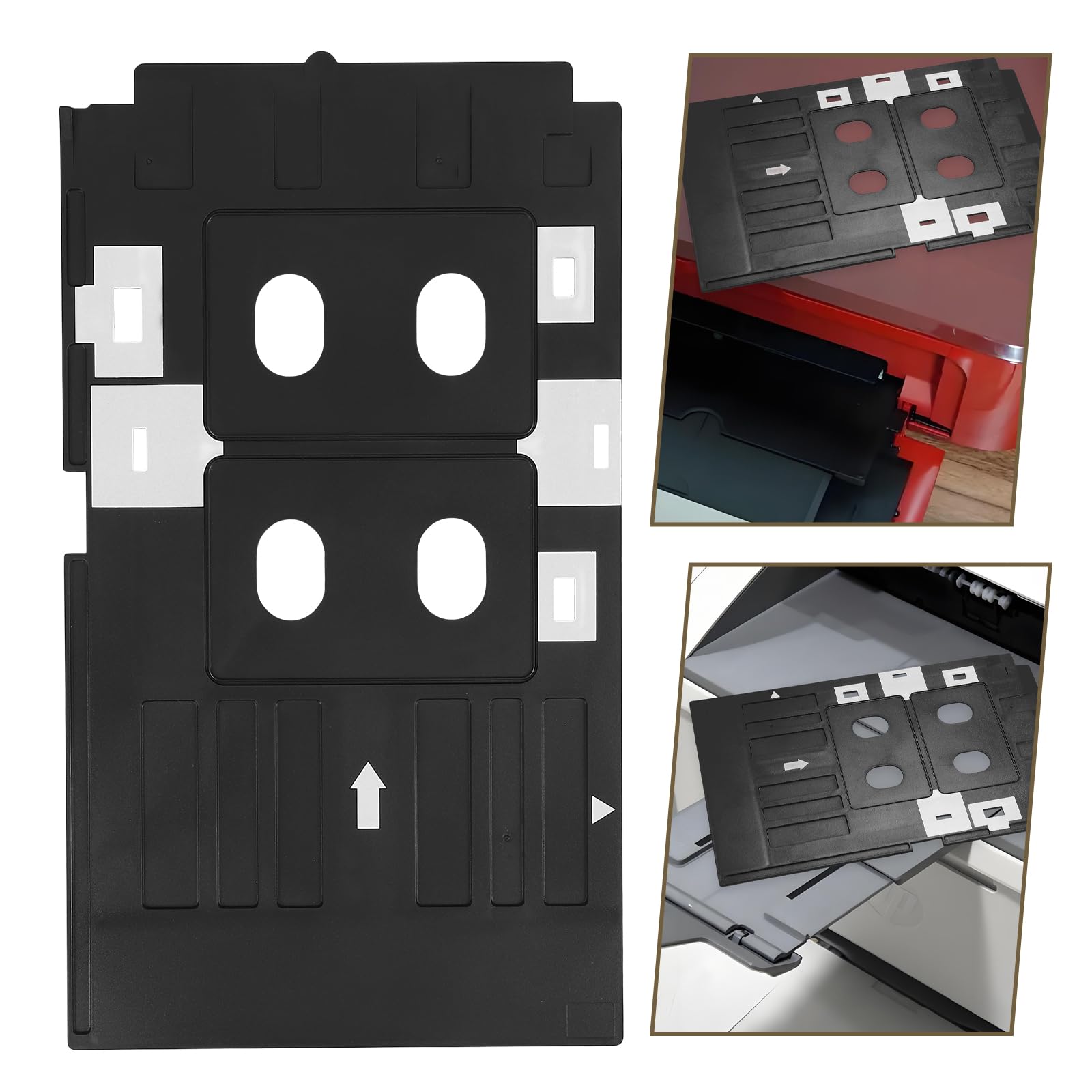 Tofficu Bandeja para Impresora De Tarjetas De Identificación 2 Unidades Bandeja Resistente PVC con Ranura para Impresión Profesional para Oficina Escuela