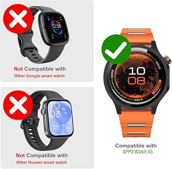 KZIOACSH 2 Pack Case with Tempered Glass for OPPO Watch X3/Oneplus Watch 4, All Around Ultra-Thin Hard PC Anti-Scratch Shockproof Overall Screen Protector Protective Cover,Black+Clear