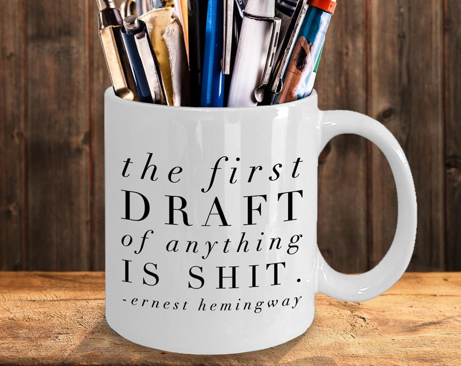 Amazon.com: HEHEGA The First Draft Of Anything Is Shit Ernest Hemingway ...