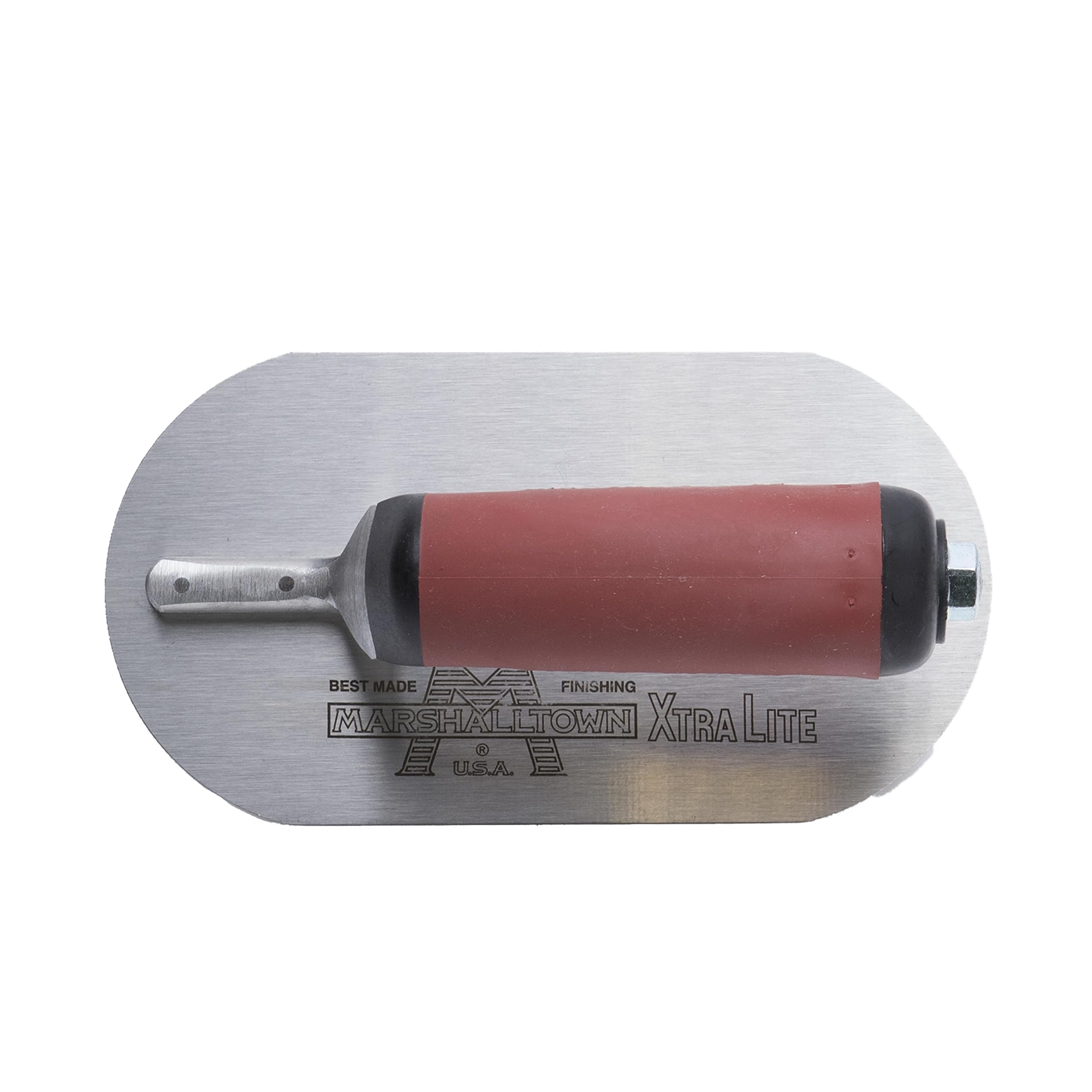 Marshalltown pequeña paleta alisadora, paleta de pared con mango DuraSoft, de acero, dimensiones: 191x102 mm, extremos redondeados