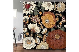 Torich Boho Botanical Tapestry Shower Curtain