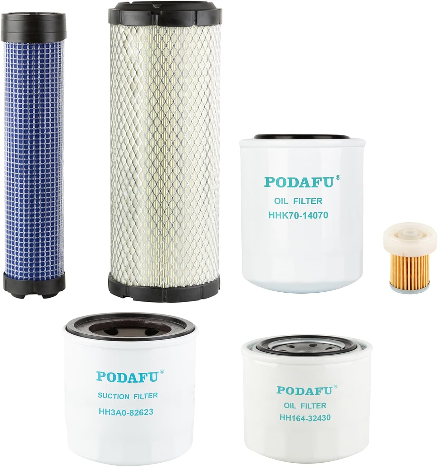HH164-32430 6A320-59930 TA040-93230 HHK70-14070 HH3A0-82623 Filter Kit Compatible with Kubota L2501 L2800 L3200 L3400 L3700SU L3800 HST Tractor
