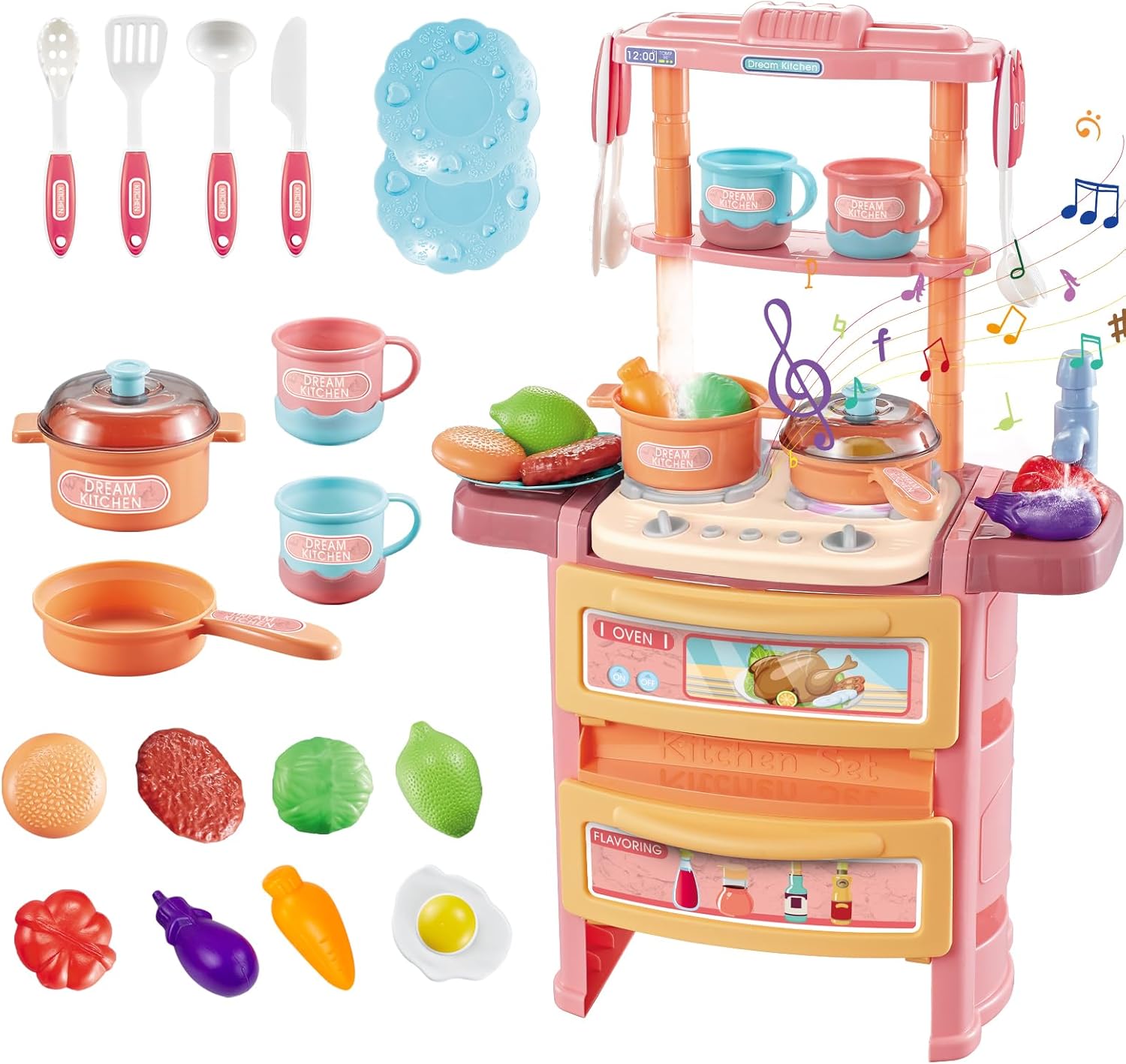 RedCrab Cucina Giocattolo per Bambini, 56cm con Funzione mit Spray
