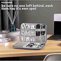 Vista 3 de Travel Case Carry Pouch Electronic Accessories Organizer Portable Waterproof Double Layers All-in-One Storage Bag for Power Bank USB Cable Mouse