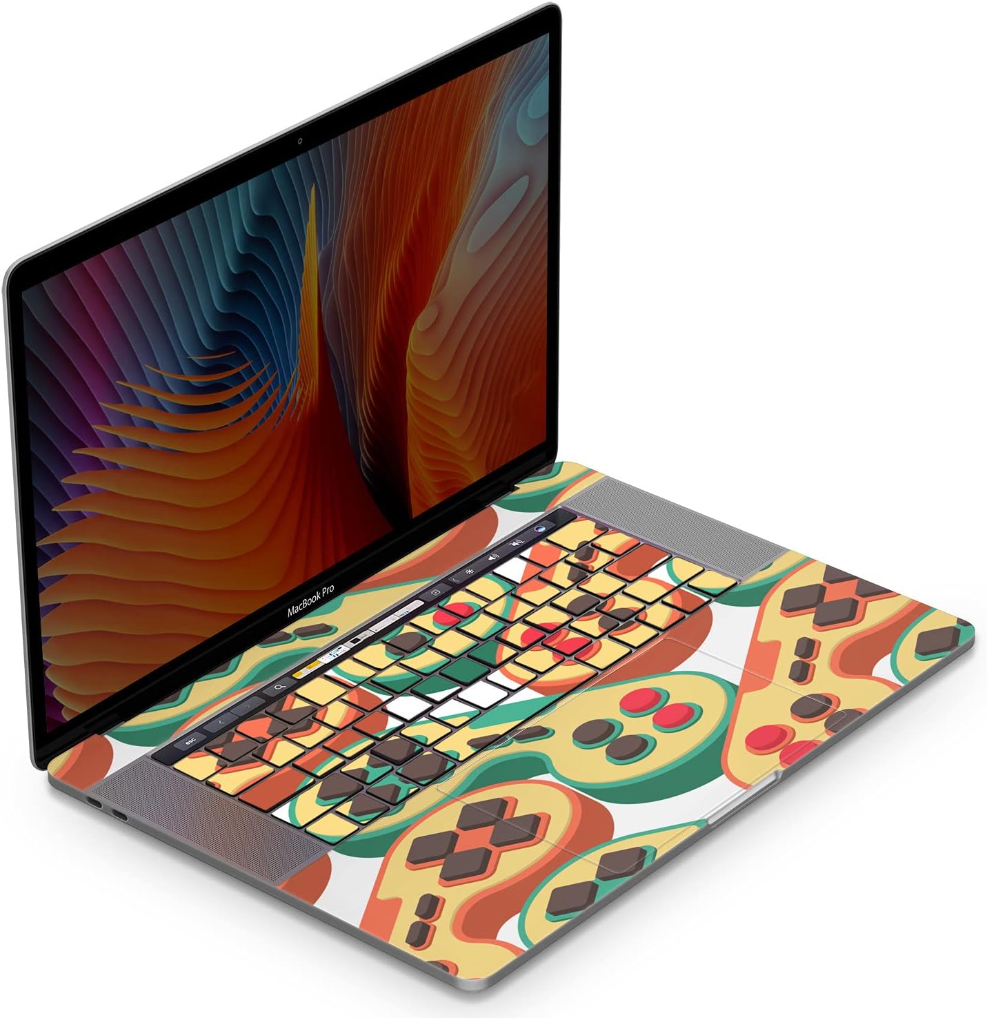 Mertak Vinyl Skin Compatible with MacBook Air 13 M2 M1 2023 2022 Pro 16 inch 15 14 2021 2020 2019 Trackpad Top Touch Bar Cool Laptop Retro Geek Gamepad Clear Sticker Cover Decal Gaming Controller
