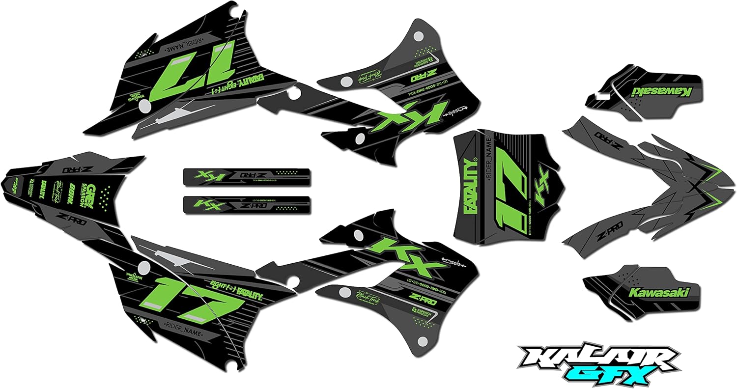 Kalair GFX Graphics Kit for Kawasaki KX85 KX112 (20222023) AXIS Series Greenshift