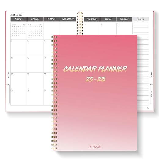 Monthly Planner 2025-2028, 2025 Calendar 36 Months Planner With Monthly Tabs, July 2025- June 2028, 8.5" x 11", 3 Years Academic Calendar Hard Cardboard Cover with Spiral Bound, Perfect for School & Office for Women & Men