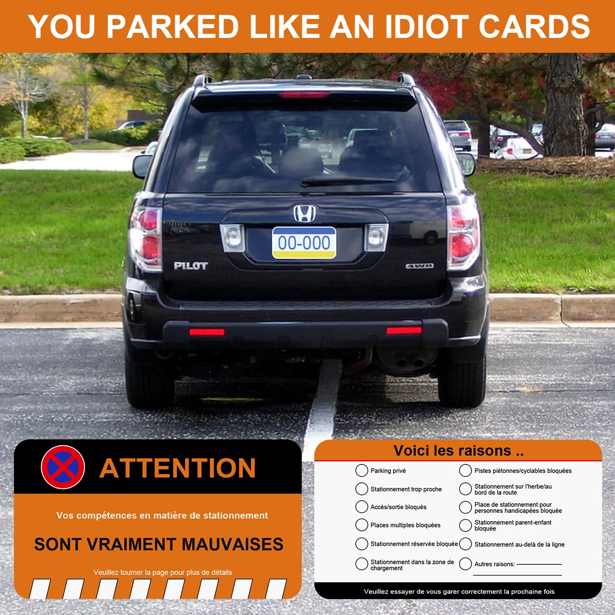 PZJOALN 50 "Scheisse geparkt, Funny Parking Cards, False Parker Cards, Parking Tickets, Parking Tickets - Image 2