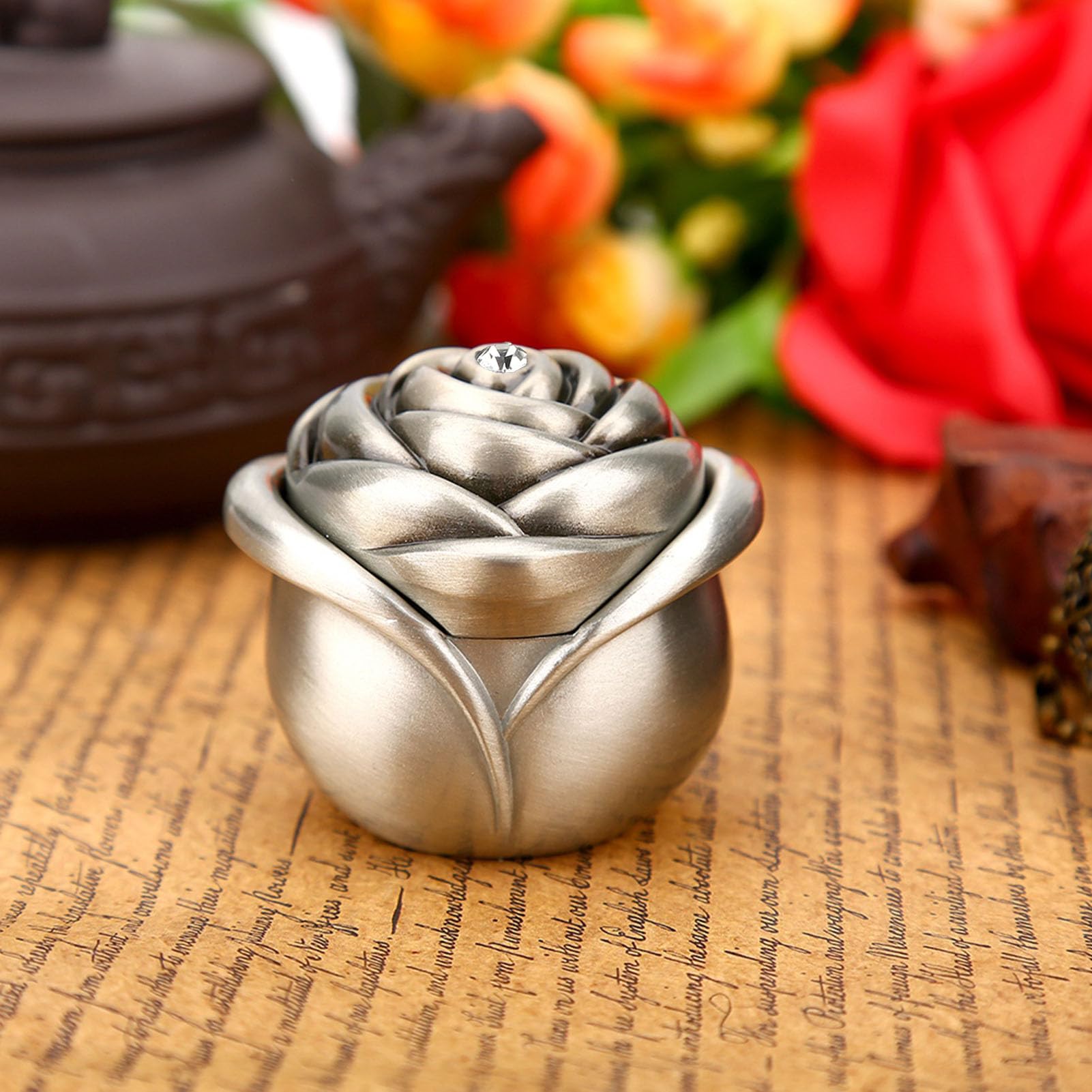 アンティーク　ジュエリーケース　小物入れ　薔薇　ローズ インテリア小物 アンティーク ジュエリーケース 小物入れ 薔薇 ローズ