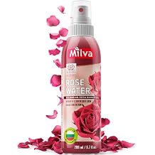 Milva Rosenwasser-Spray mit bulgarischem Rosen l   nat rliches Gesichtsspray & Feuchtigkeitstoner reines Rosenwasser f r Gesicht Haar K rper & Make-up-Entfernung alkoholfrei 200 ml