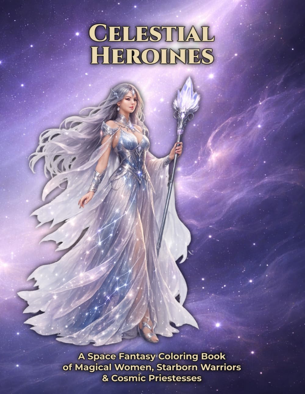 Celestial Heroines: A Space Fantasy Coloring Book for Adults Featuring Powerful Women, Cosmic Queens & Starborn Guardians (The Celestial Heroines Series)