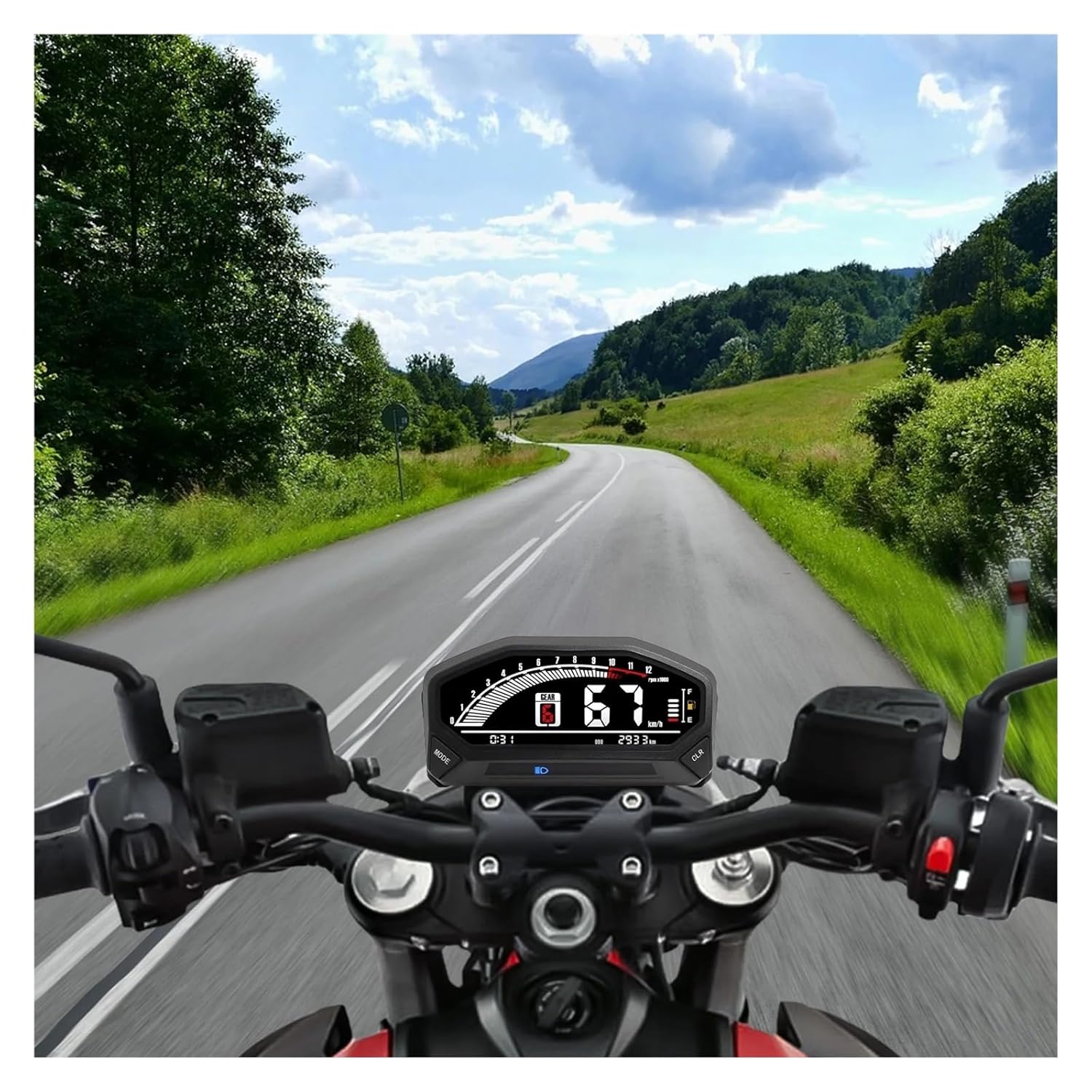 Motorcycle Speedometer Tachometer Motorcycle Instruments Panel Universal Digital Speedometer Display Hour Meter Gauges Tachometer Motor Accessories