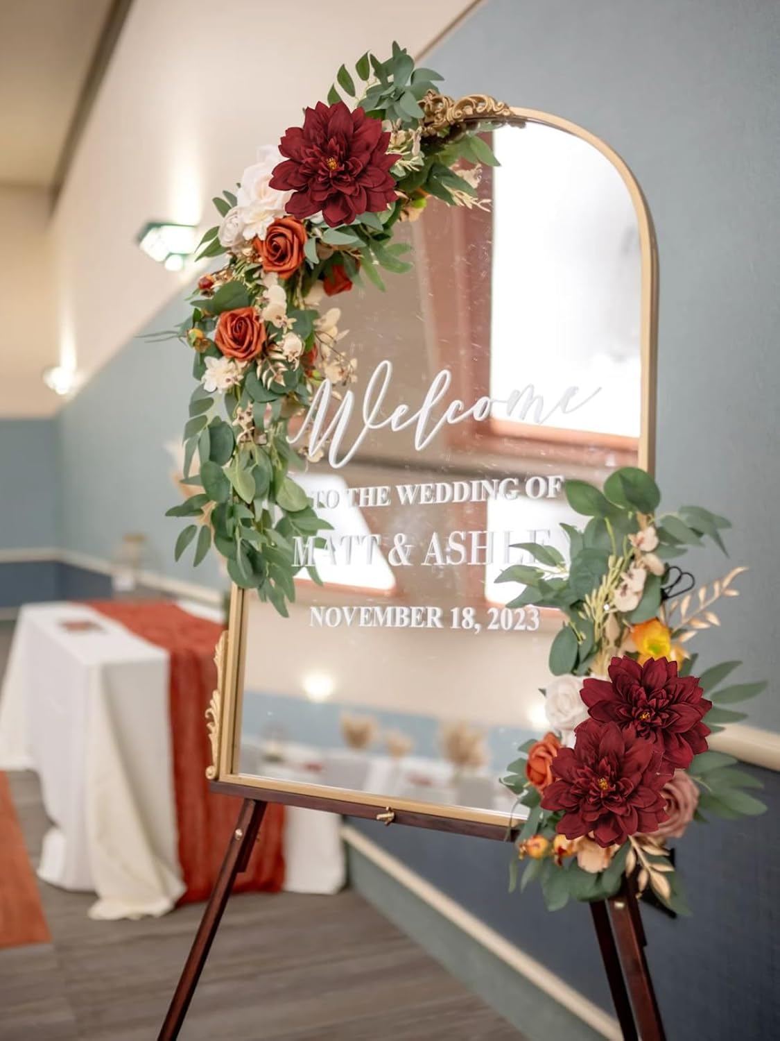 IPOPU 16PCS Burgundy Dahlia Artificial Flowers 5.9'' Large Dahlia Faux Silk Flowers Bulk Fake Flowers for DIY Wedding Bouquets Baby Shower Table Centerpieces Floral Arrangements Party Decor, Burgundy - Image 6