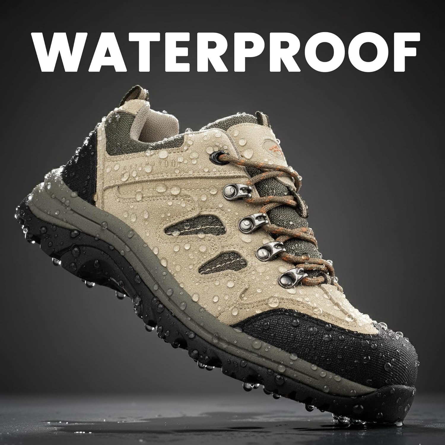 CC-Los Men's Waterproof Hiking Shoes Lace-Free Lightweight & Breathable No Tie Outdoor Work Shoes - Image 3
