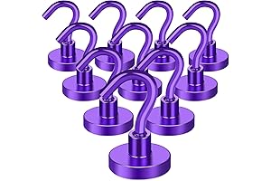 MIKEDE Magnetic Hooks Heavy Duty - 10Pcs Strong Cruise Hooks for Toolbox - Purple
